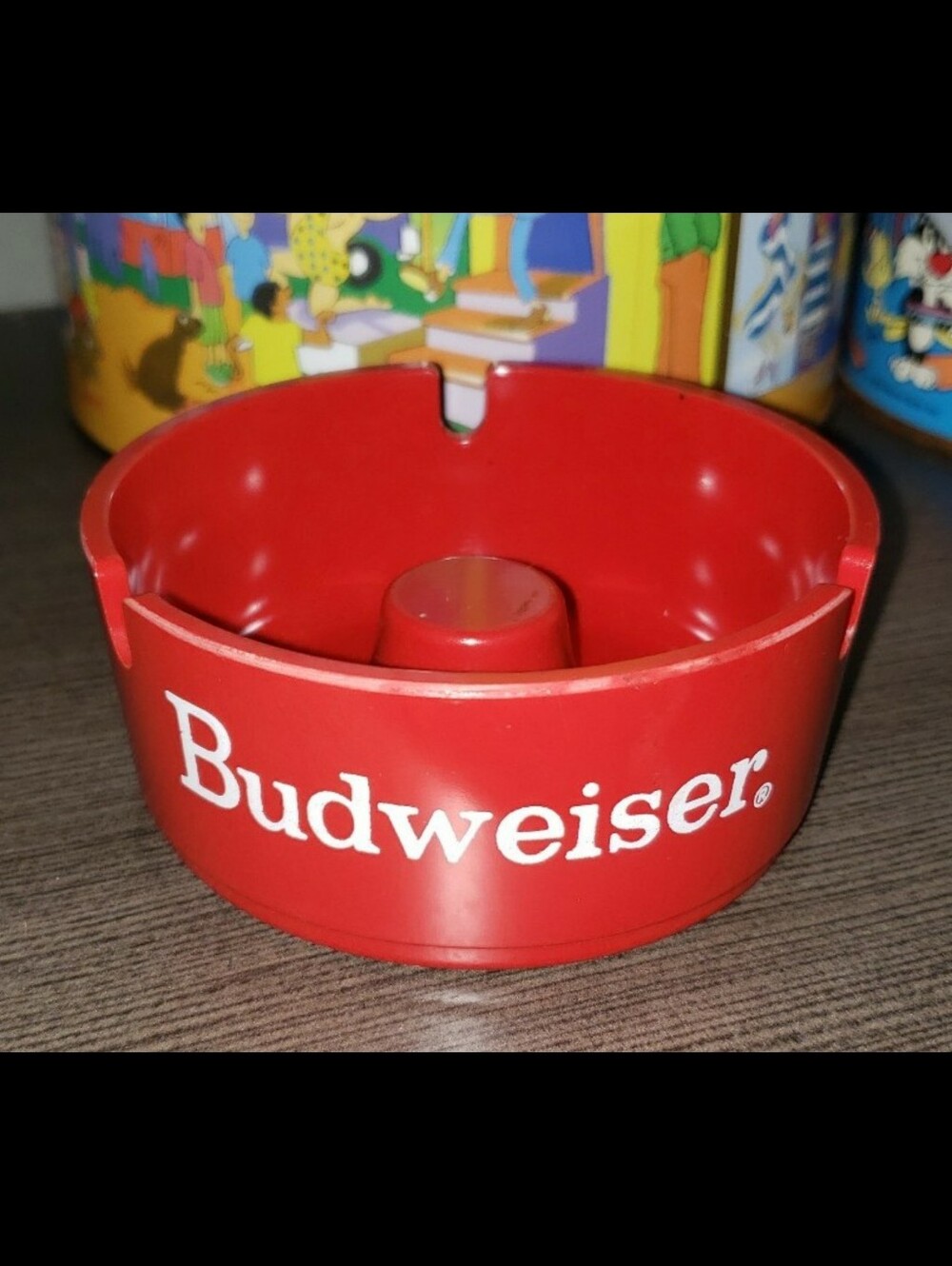 Vintage Red Ornamin Budweiser Ash Tray